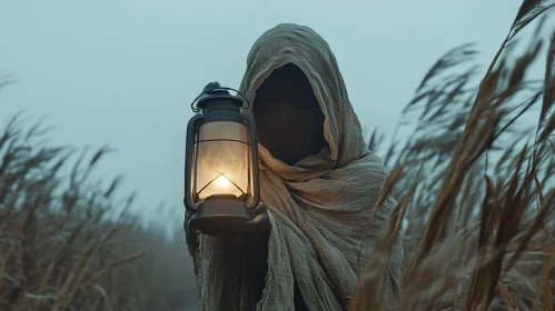 Cloaked Figure with Lantern