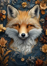 Fox in a Floral Dreamscape