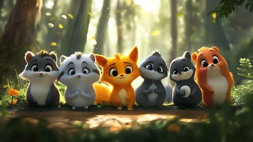 Animated Squirrels in Sunlight