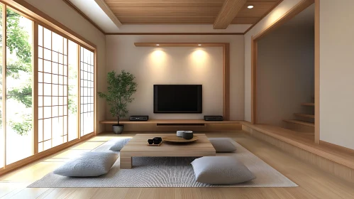 Serene Interior with Low Table