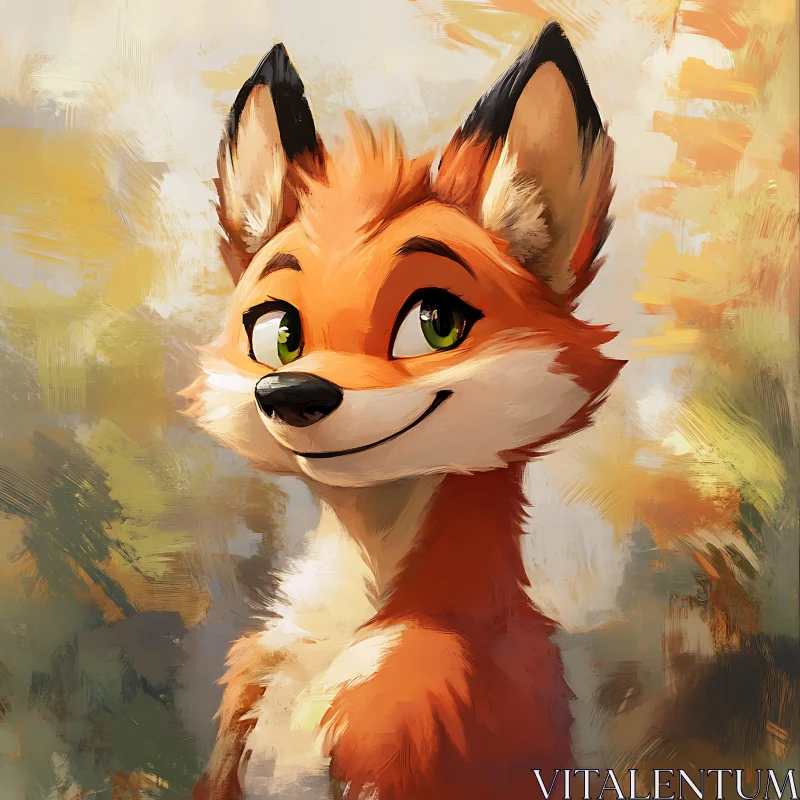 Charming Fox Illustration AI Image