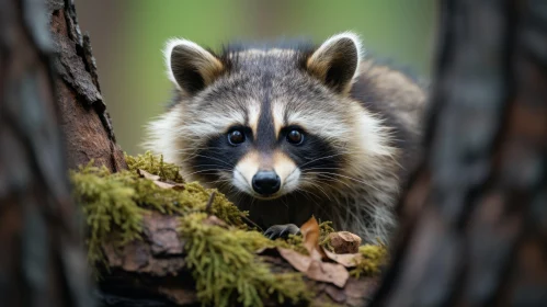 Endangered Raccoon in Forest - A Soft-Focus Portrait