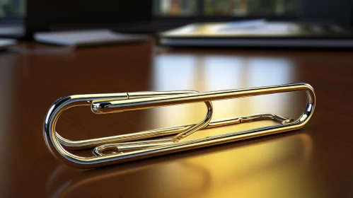 Golden Paperclip on Desk: A Study in Precision and Illusion