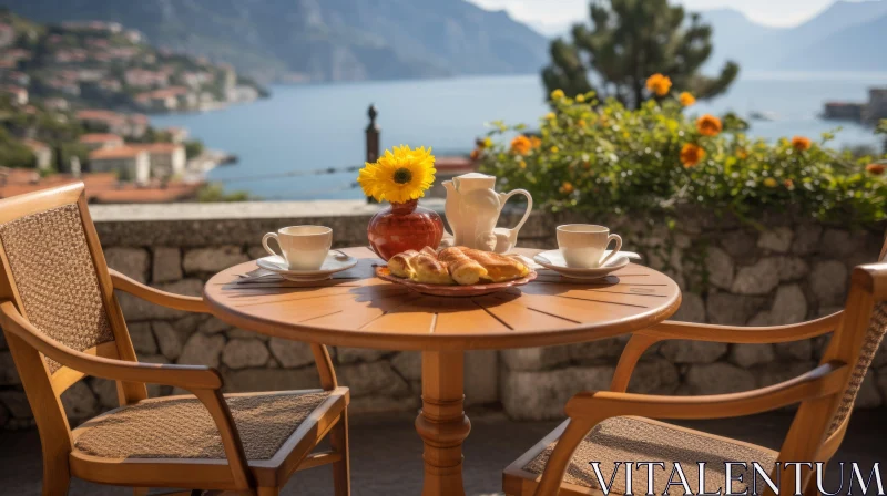 Scenic Patio View with Chairs: European Symbolism Inspired Artwork AI Image