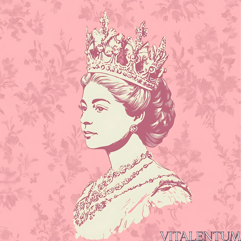 Royal Portrait in Pink Hues AI Image