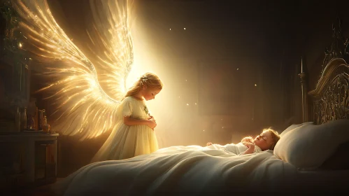 Guardian Angel Protecting a Child