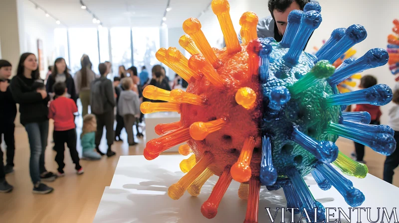 Vibrant Sculpture Display in Museum AI Image