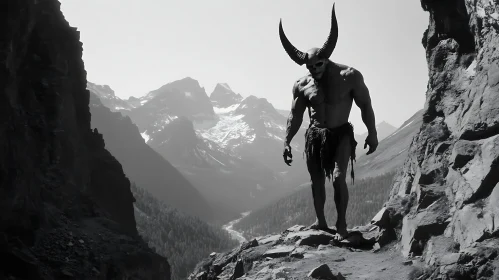 Horned Figure on Mountain Overlook