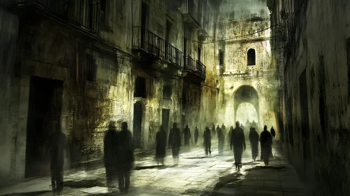 Ghostly Walkers in an Ancient City