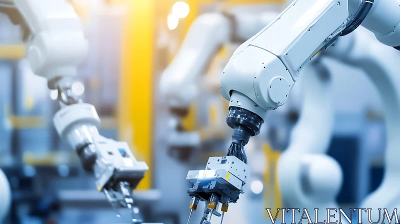 Automated Precision: Industrial Robotic Arms AI Image