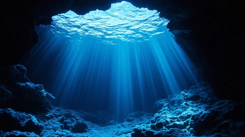 Sunlit Underwater Cavern