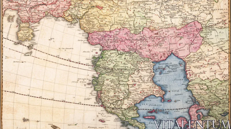 Antique Asian Cartography - Old World Map AI Image