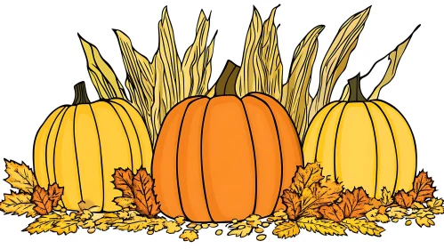 Fall Bounty: Pumpkins and Foliage