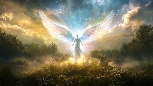 Angel with Iridescent Wings