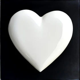 Minimalist Heart Art: White on Black