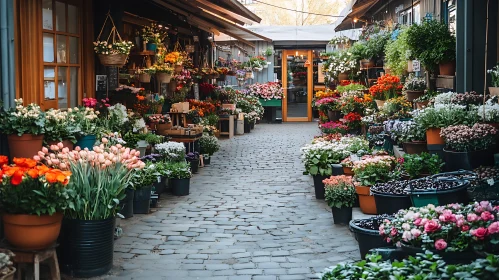 Vibrant Flower Display on Market Street