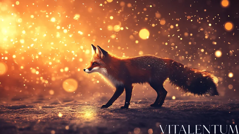 Fox in Golden Light AI Image