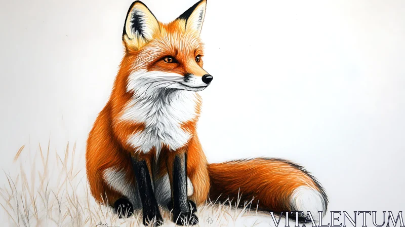 AI ART Fox Illustration, Wildlife Art