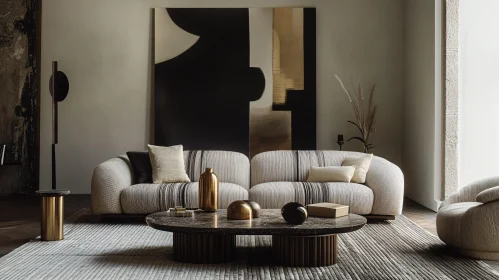 Modern Interior with Abstract Art