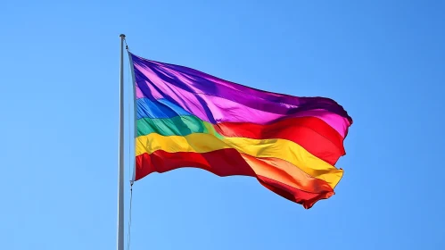 LGBTQ Pride Flag Waving