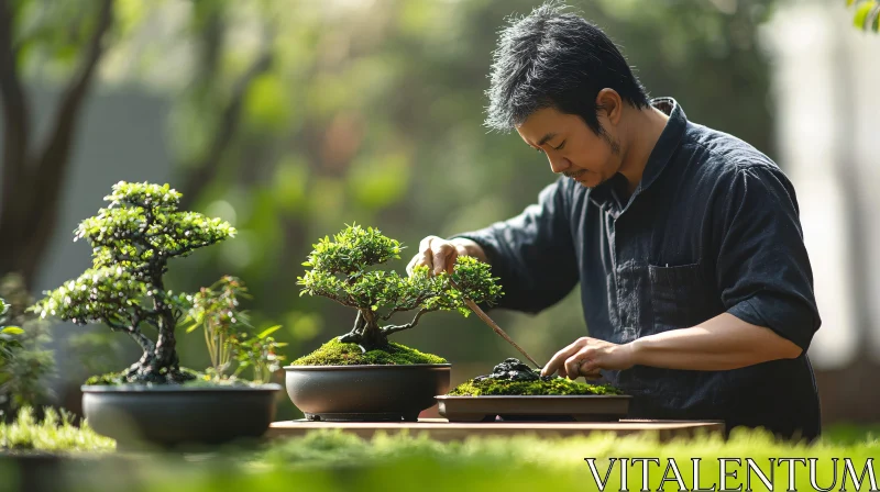 Bonsai Master at Work AI Image