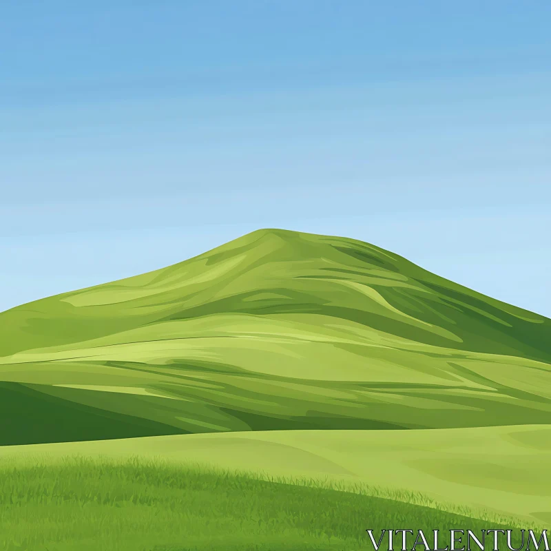 AI ART Rolling Hills and Clear Sky