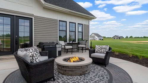 Cozy Backyard Patio with Fire Pit