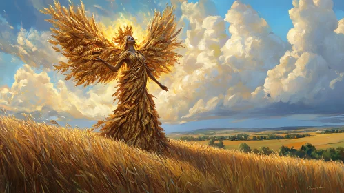 Wheat Angel in Field of Gold