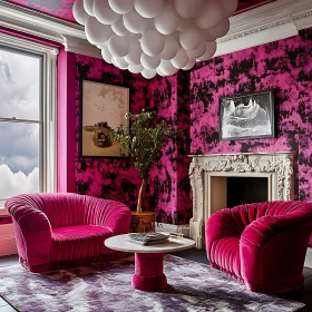 Chic Pink Room with Elegant Furniture