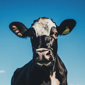 Black and White Cow Close-Up