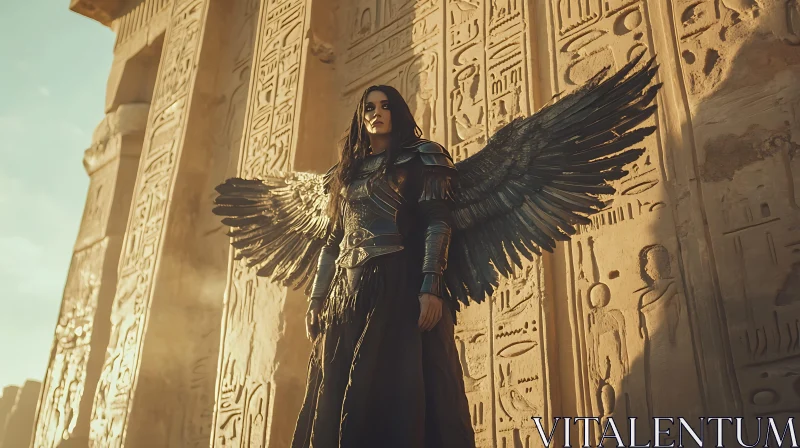 Egyptian Angel with Wings Artwork AI Image