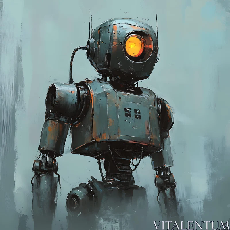 AI ART Retro Robot Illustration