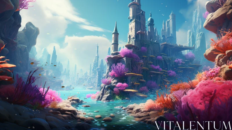 AI ART Underwater Fairytale City: A Fusion of Metropolis and Nature