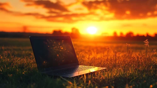 Working Outdoors: Laptop in Nature