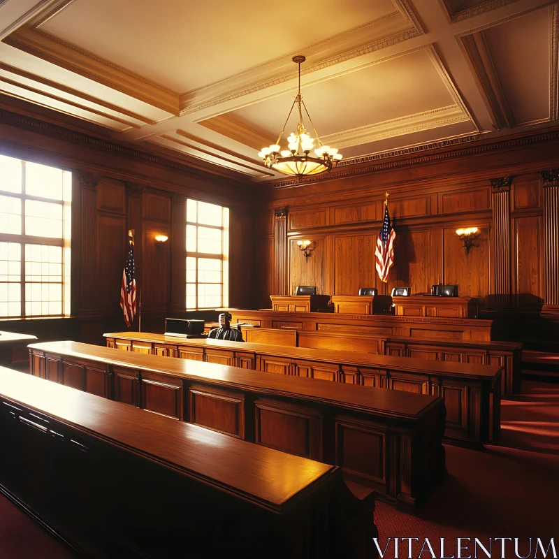 Classic Courtroom Scene AI Image