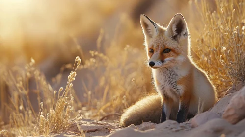Fox Portrait in a Field