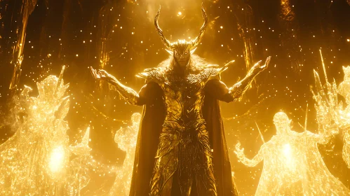 Celestial Golden Elf with Horns