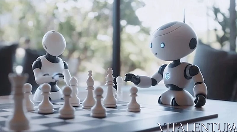 Chess Game Between Robots AI Image