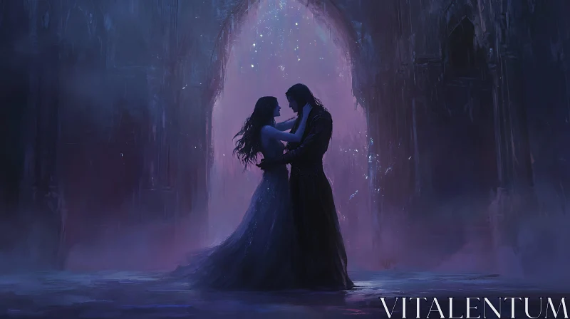 AI ART Ethereal Couple in Fantasy Landscape