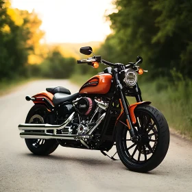 Classic Motorcycle on a Country Road
