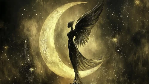 Winged Figure in Moonlight