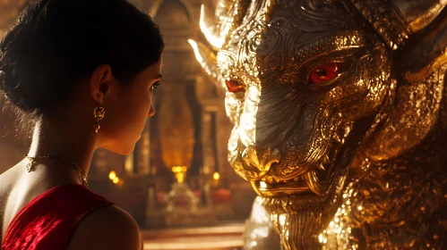 A woman and the gilded dragon