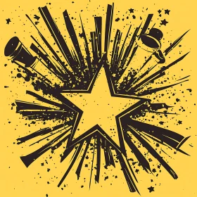 Abstract Star with Explosive Design