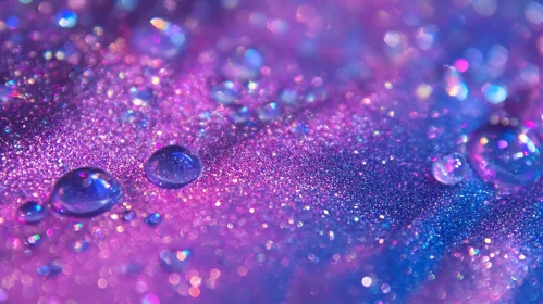 Colorful Glitter and Droplets in Macro