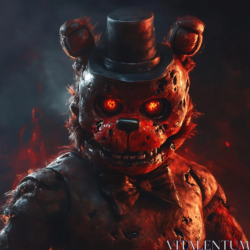 AI ART Creepy Animatronic Bear