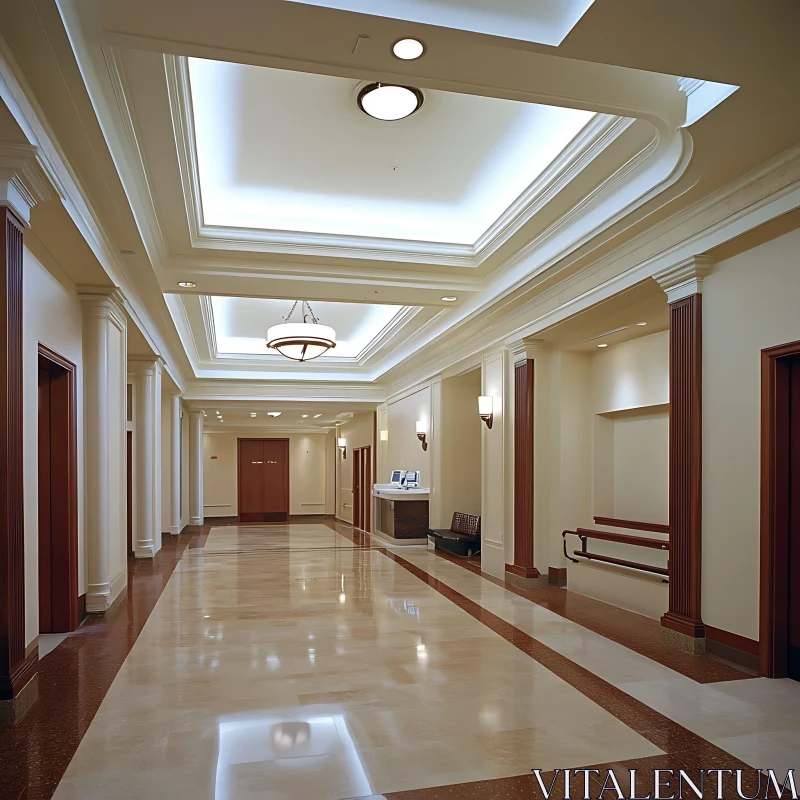 AI ART Ornate Hallway with Recessed Lighting