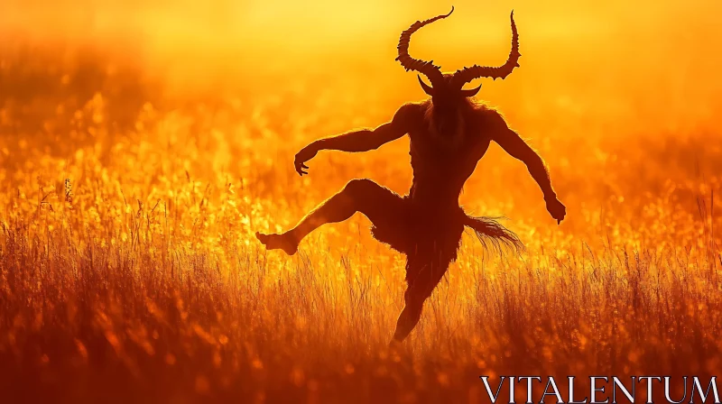 AI ART Mythical Creature Dancing in Sunset