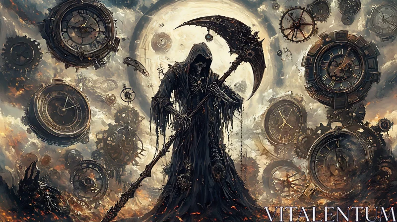 AI ART Time and Death Steampunk Fantasy Art