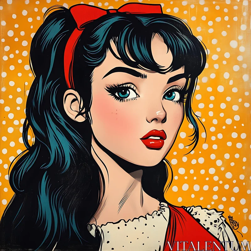 Retro Style Female Character Art AI Image