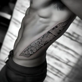 Geometric Side Body Tattoo Design